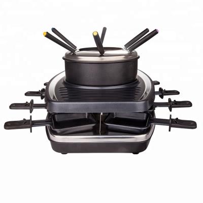 High quality 2 in 1 Multi-function electric smokeless indoor bbq grill barbecue plate teppanyaki hot pot