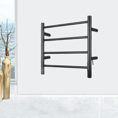 High Quantity Ladder Style Bathroom Wall Mounted Black Heated Towel Rail Rack