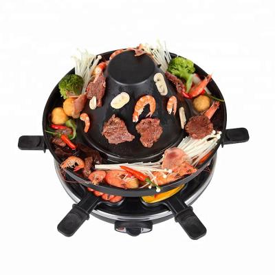 Black Cooking Grill Tray For 6 People ,Stepless Adjustment,Grilled,1500 Watt Table Grill ,Fondue bbq grill Party Grill