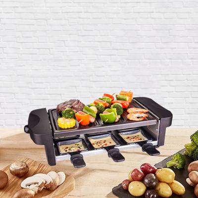 1000W Adjustable Indoor table smokeless home use Indoor electric flat BBQ grill raclette grills and teppanyaki maker