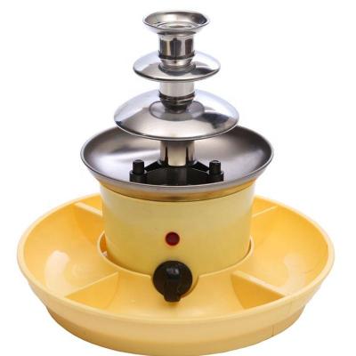 Customized Color 3-Layer waterfall Powerful stainless steel & Plastic Chocolate Fountain mini machine with fruit tray