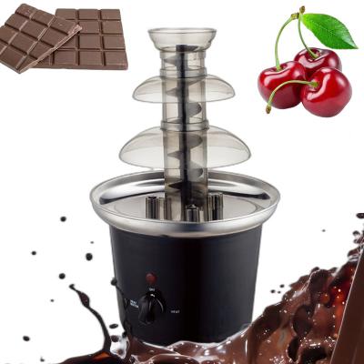 3 Layers Mini Electric Chocolate Fountain Creative Design Chocolate Melt With Heating Fondue Machine