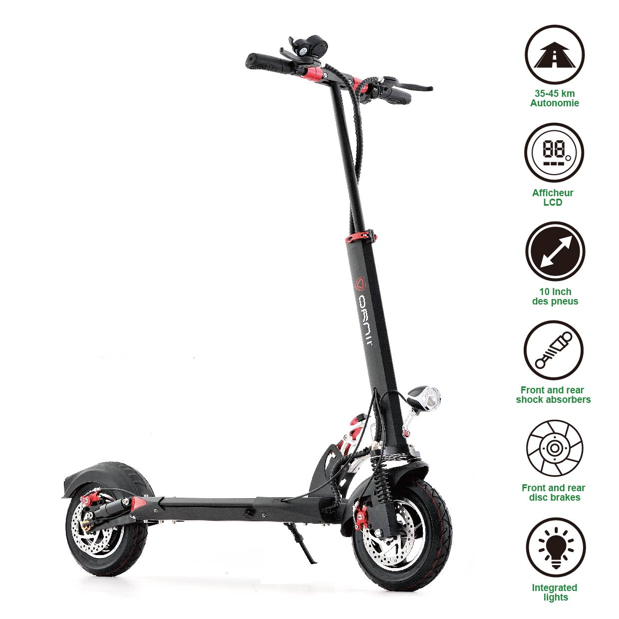 High Quality ORNII Brand Multifonction Foldable Scooter Mobility Disc Brake Good Quality ARIANE Electric Scooter